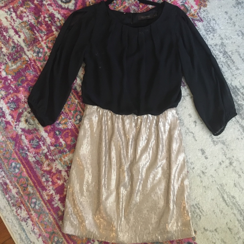 The Limited black and gold dress 🌙